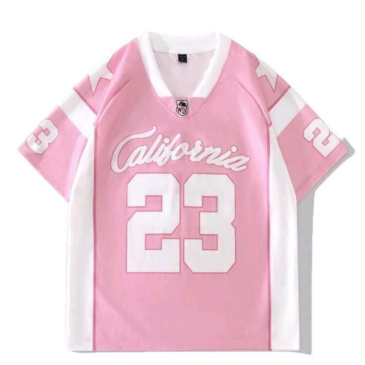 Casual V-Neck Short-Sleeve Jersey