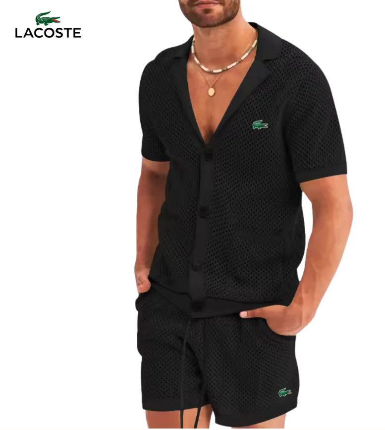 Men's Casual Short-Sleeve Polo Shirt & Shorts Set