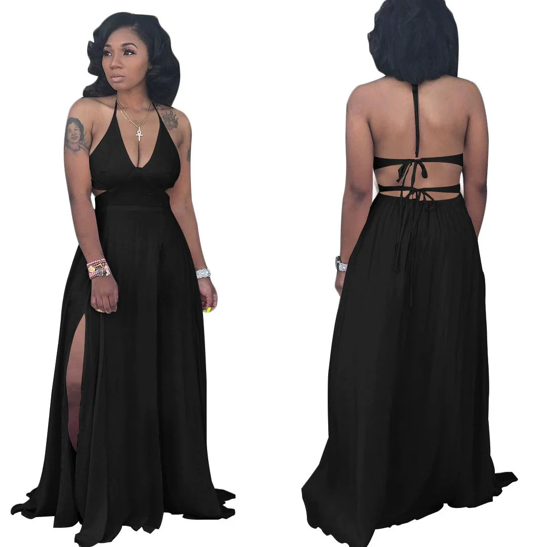 Halter Cutout Waistless Dress