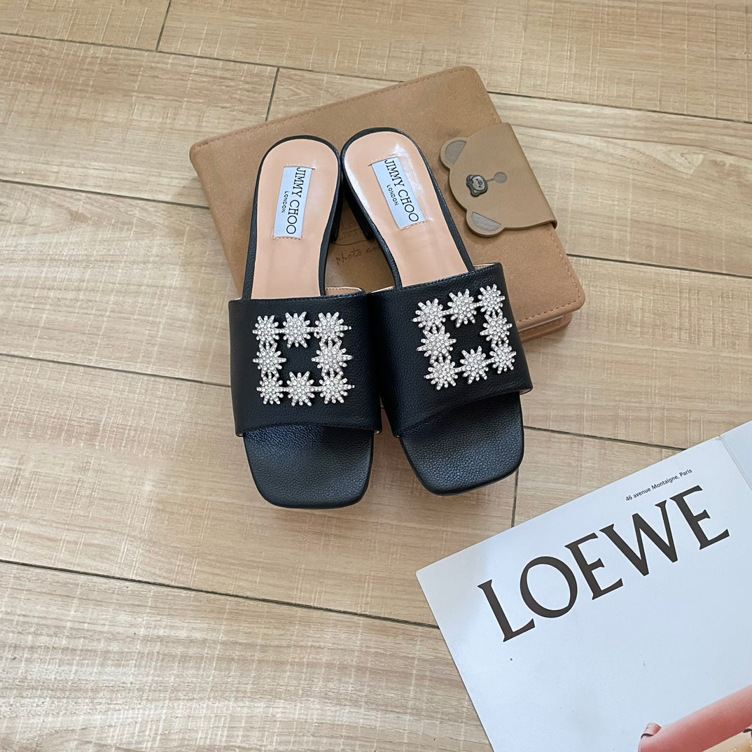 JIM* 23 new rhinestone flat slippers