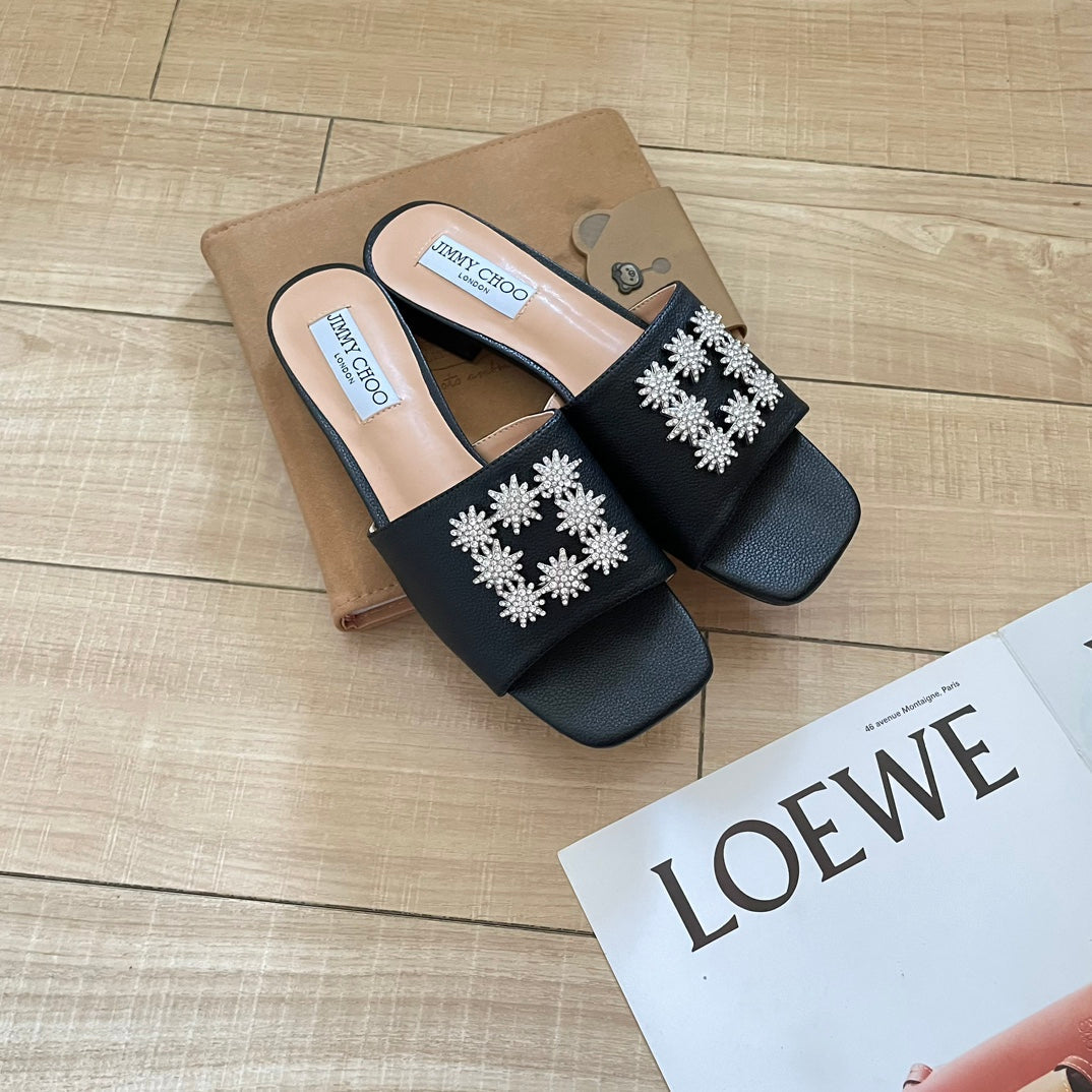 JIM* 23 new rhinestone flat slippers