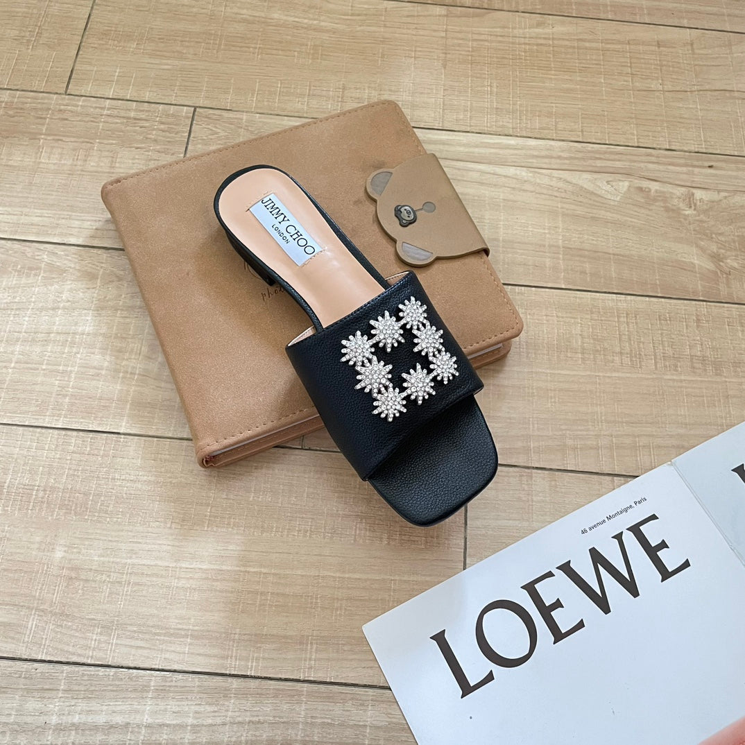 JIM* 23 new rhinestone flat slippers