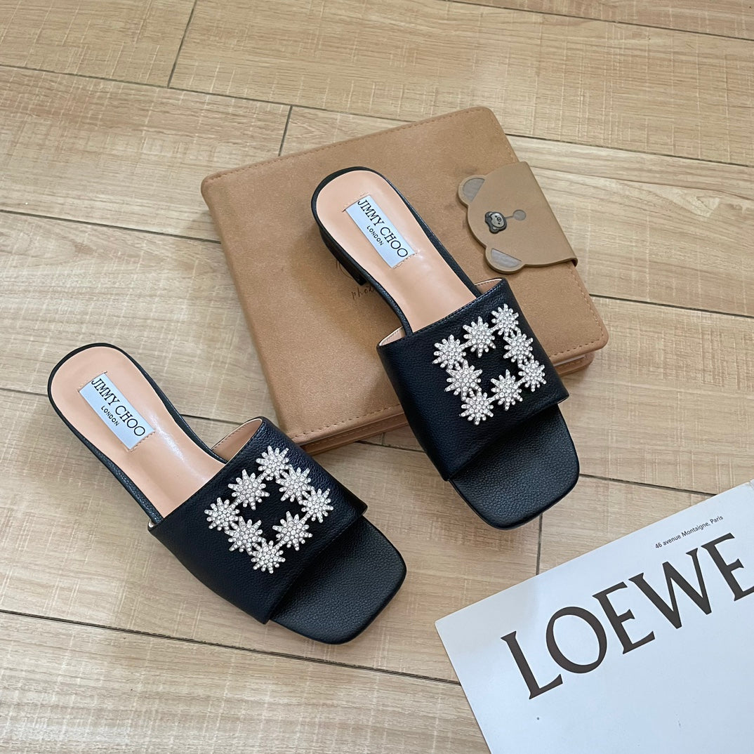 JIM* 23 new rhinestone flat slippers