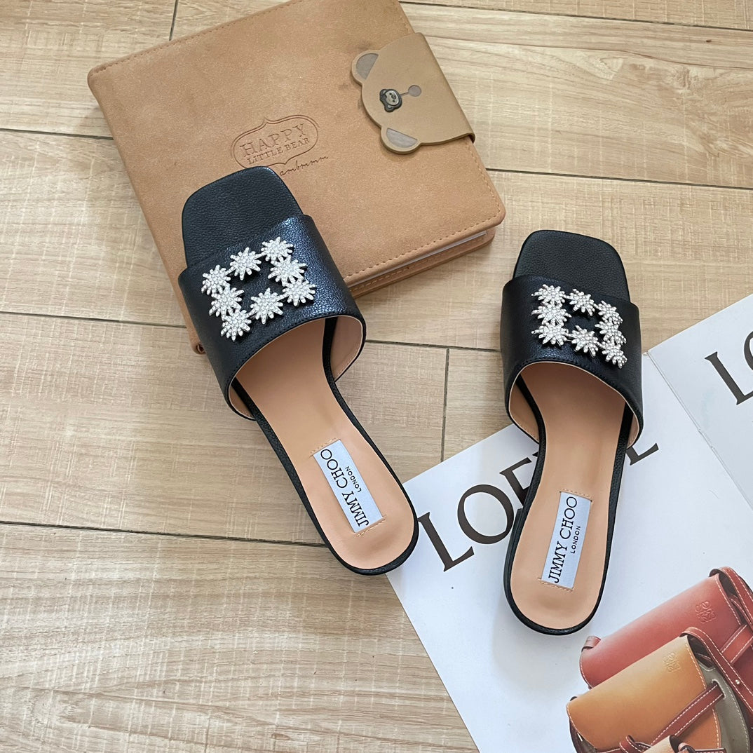 JIM* 23 new rhinestone flat slippers