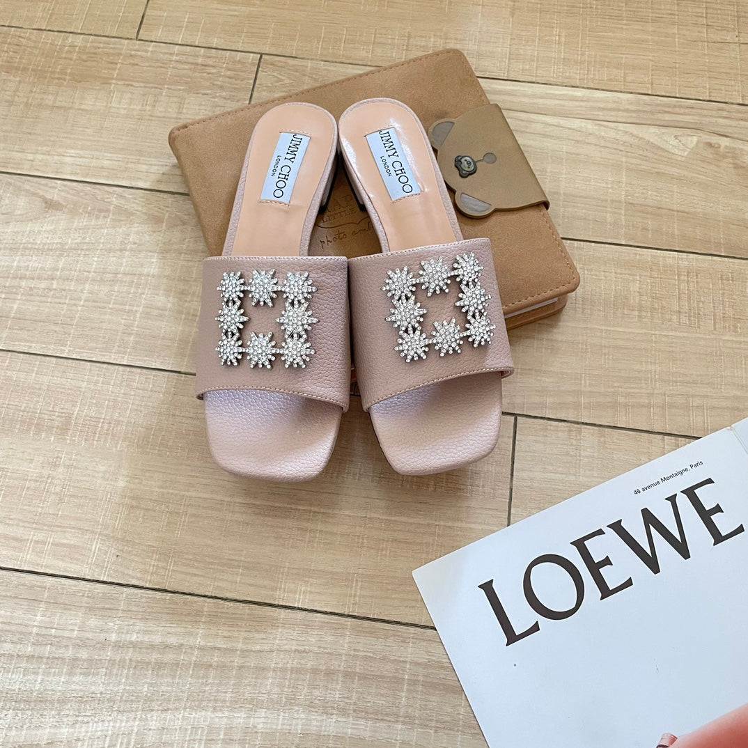 JIM* 23 new rhinestone flat slippers