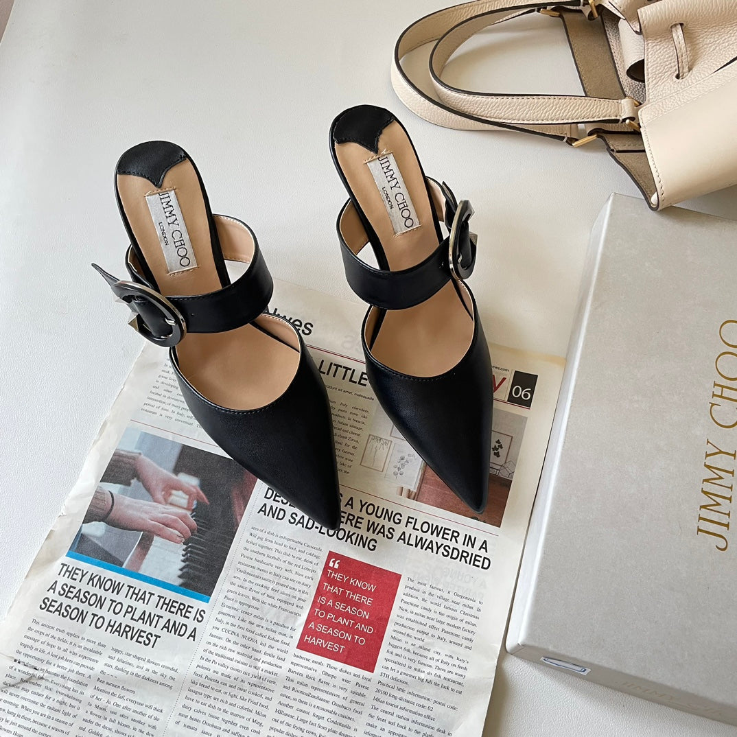 JIM* 23 round buckle high heels