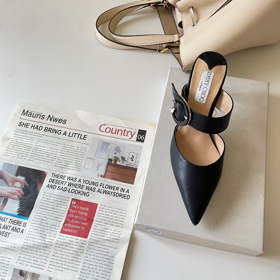 JIM* 23 round buckle high heels