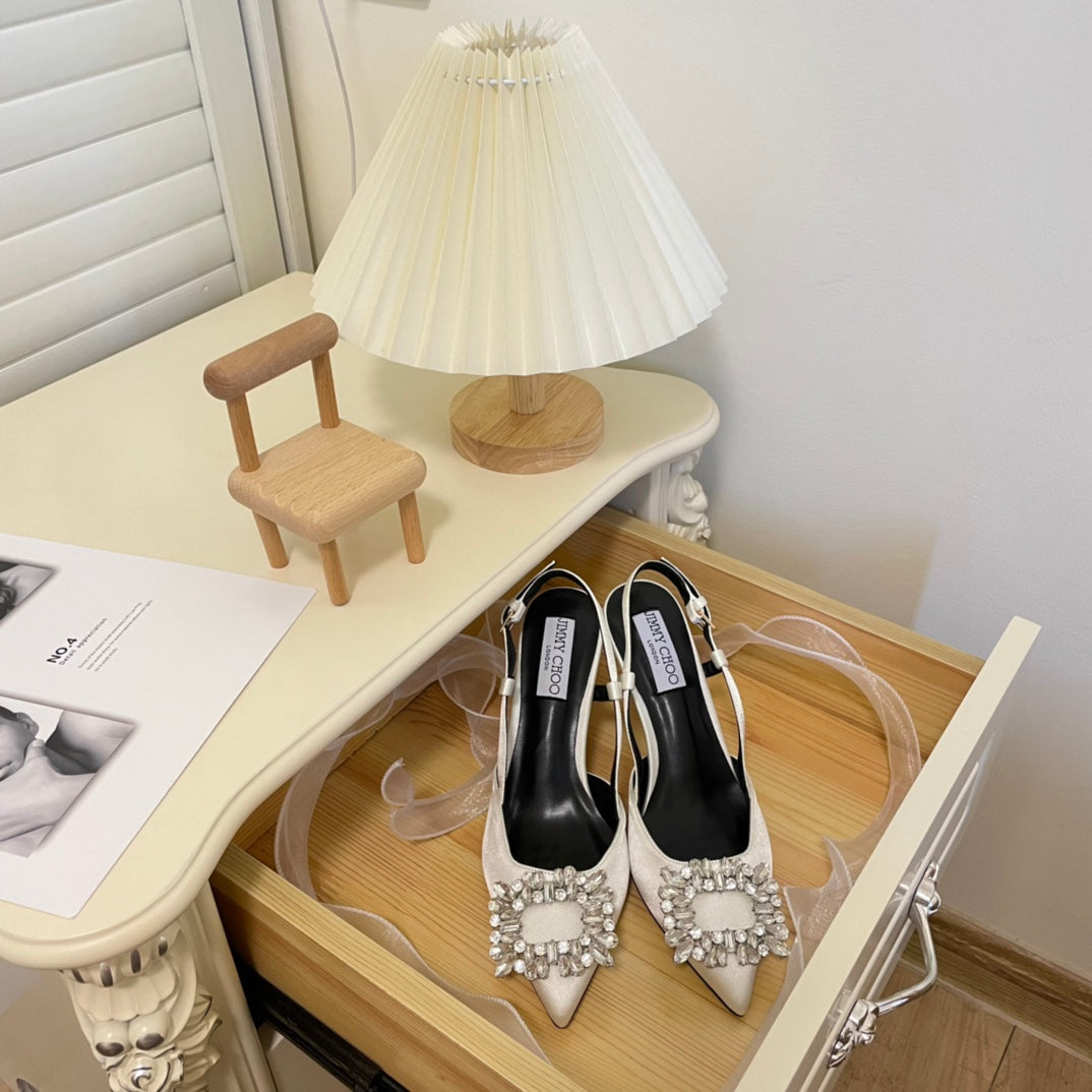 JIM* rhinestone high heels