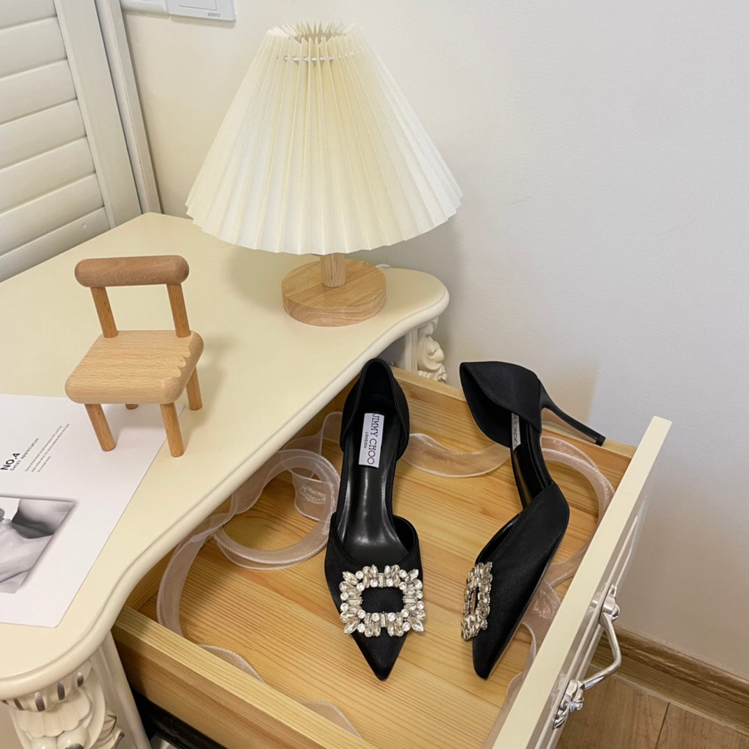 JIM* rhinestone high heels