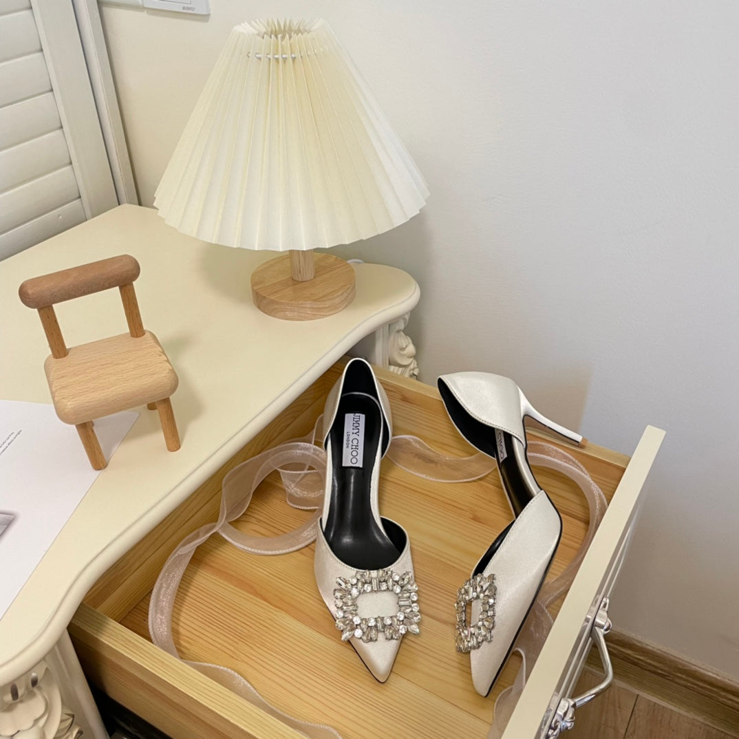 JIM* rhinestone high heels