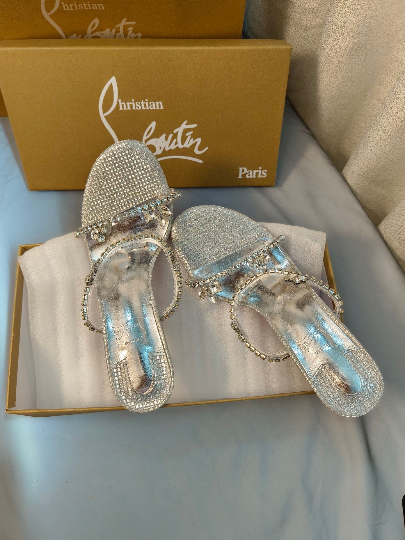CL rhinestone sandals/high heels