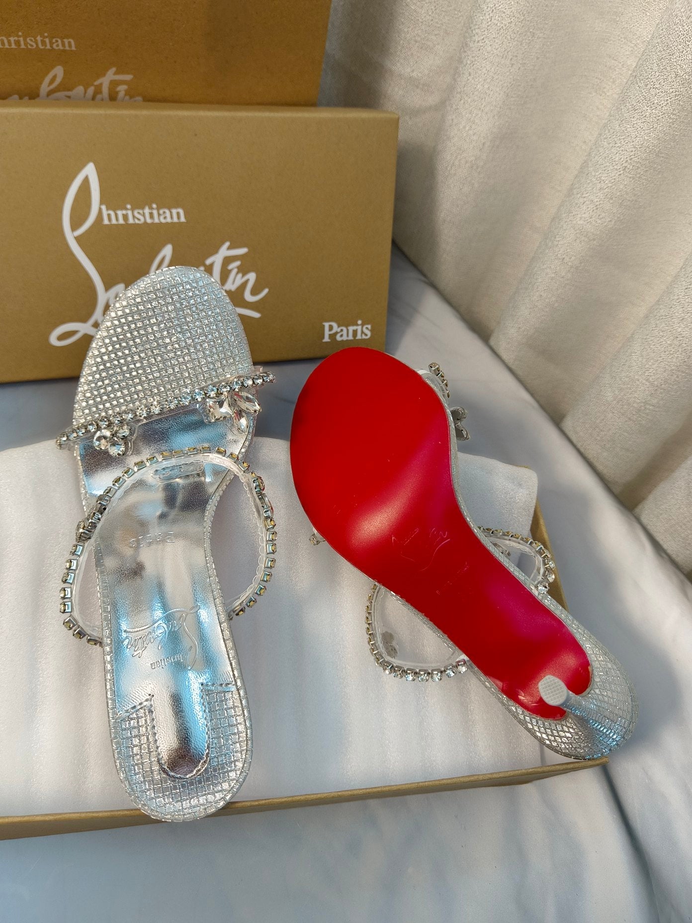 CL rhinestone sandals/high heels