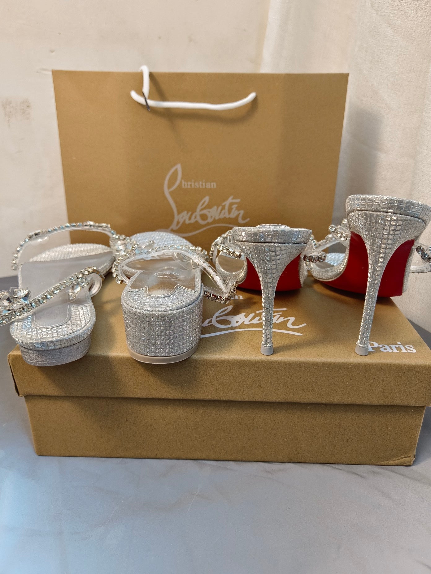 CL rhinestone sandals/high heels