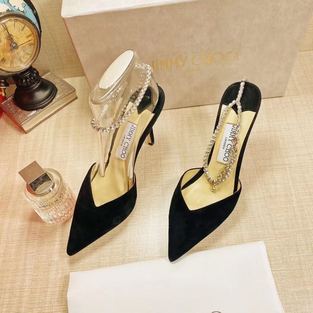 JC* 23 new crystal chain high heels