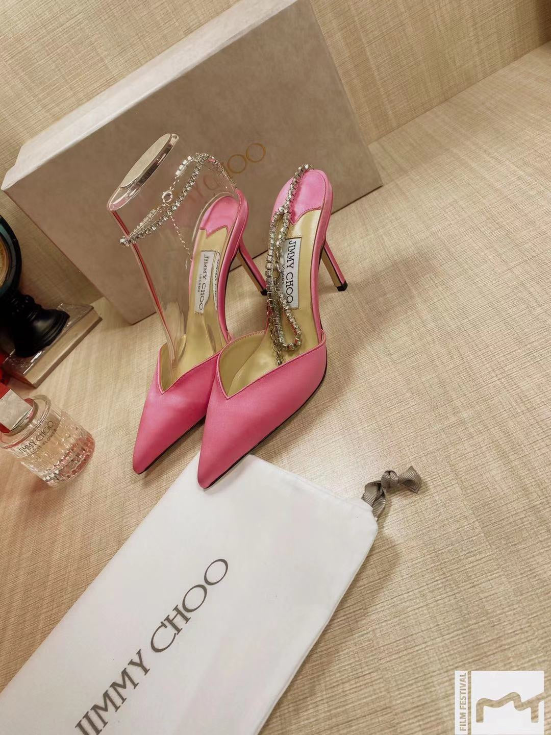 JC* 23 new crystal chain high heels