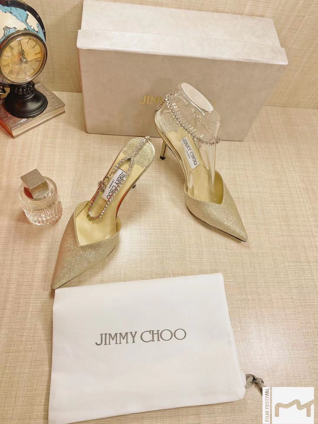 JC* 23 new crystal chain high heels