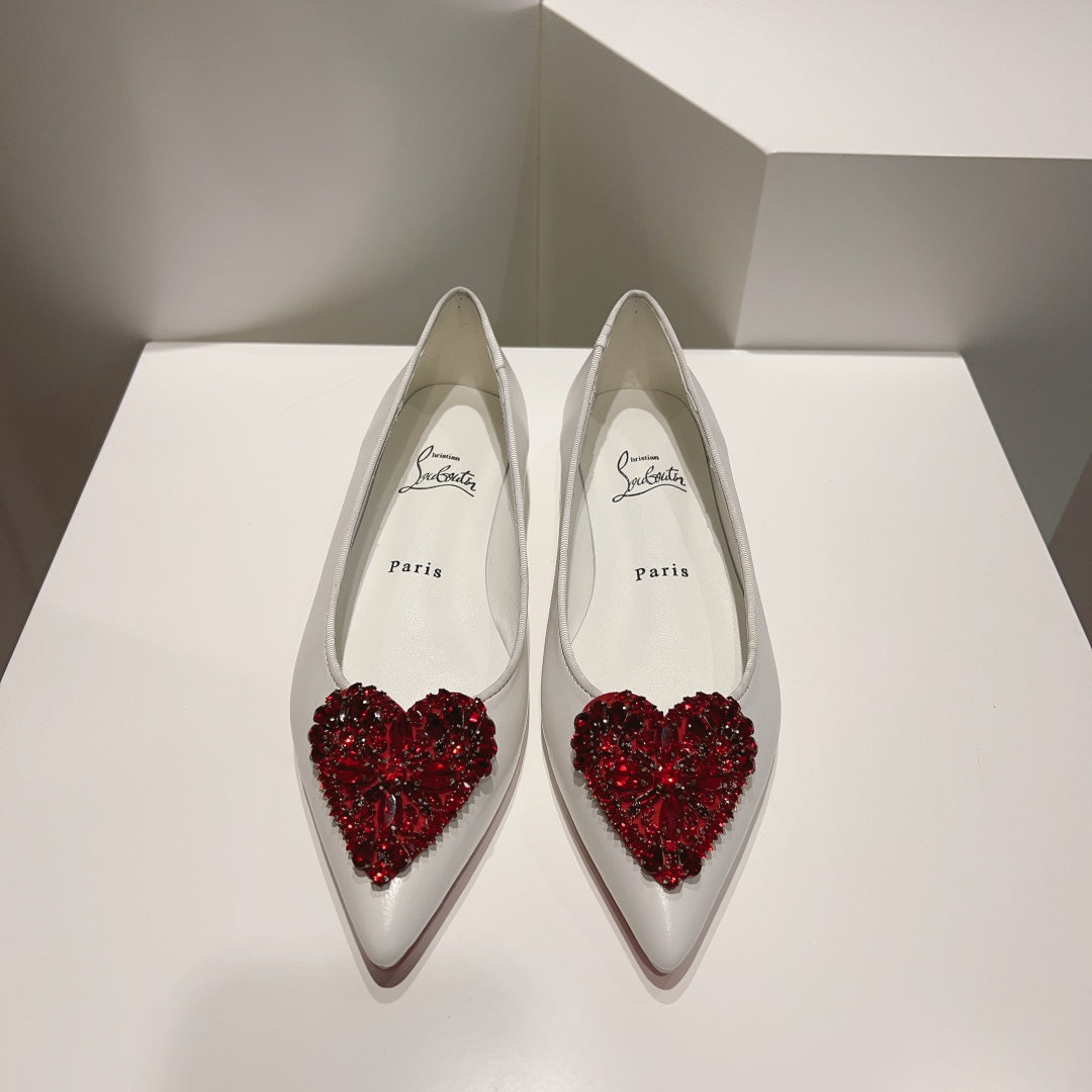 CL 24  1:1 VIP heart-shaped jewel flats