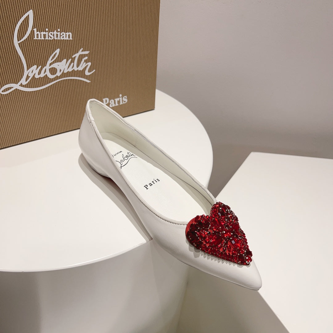 CL 24  1:1 VIP heart-shaped jewel flats