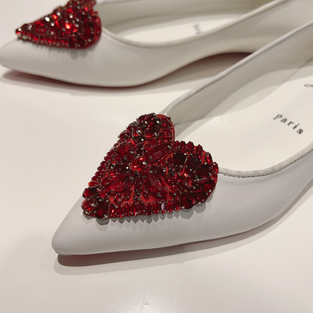 CL 24  1:1 VIP heart-shaped jewel flats