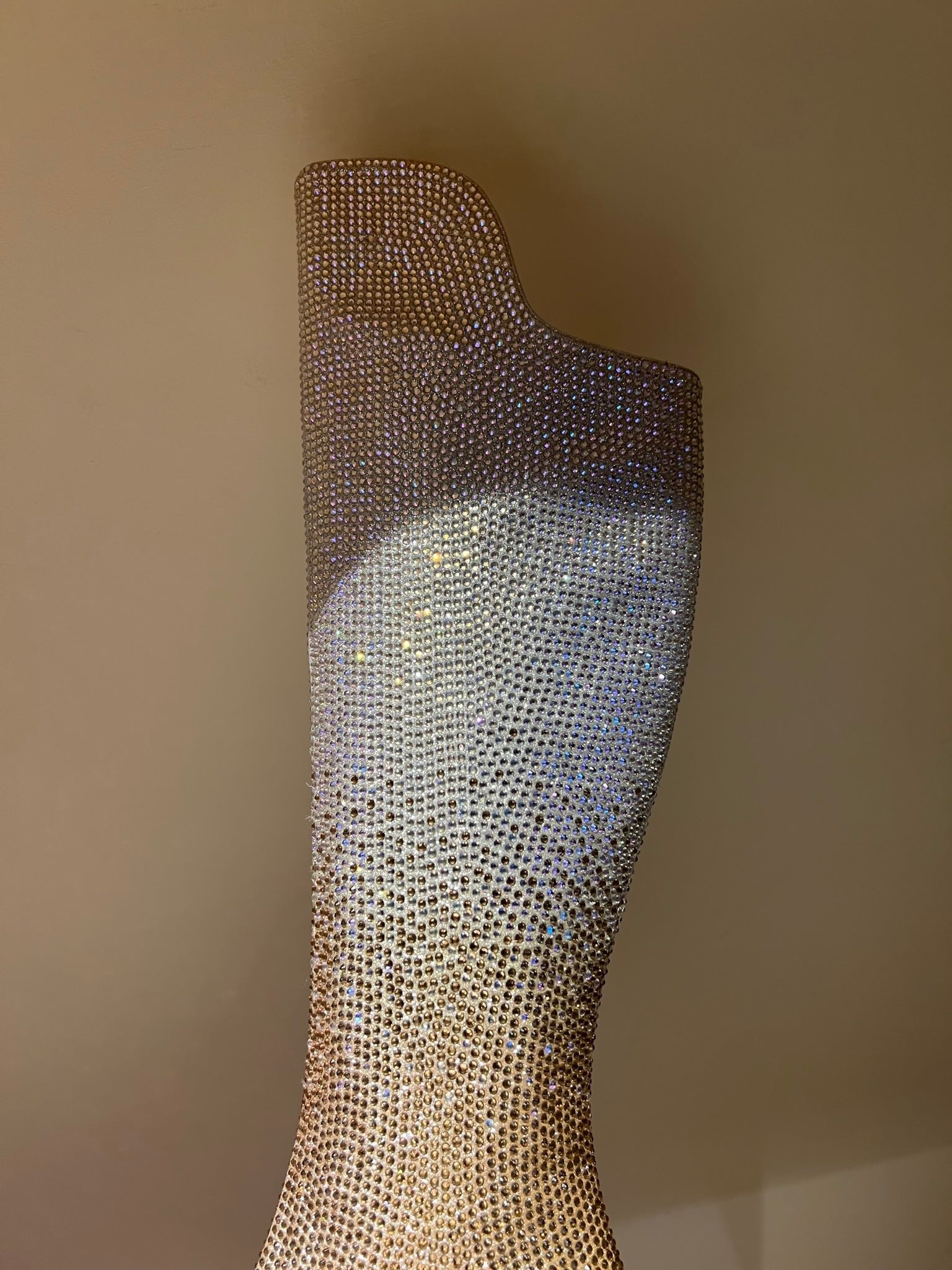 CL 23  1:1 VIP full diamond zipper high heel boots