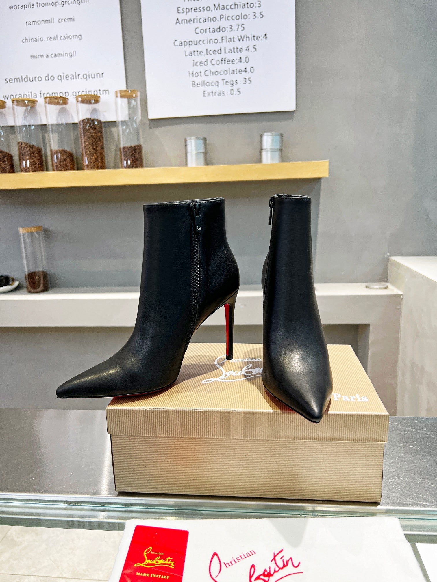 CL*  1:1 VIP leather high heel boots