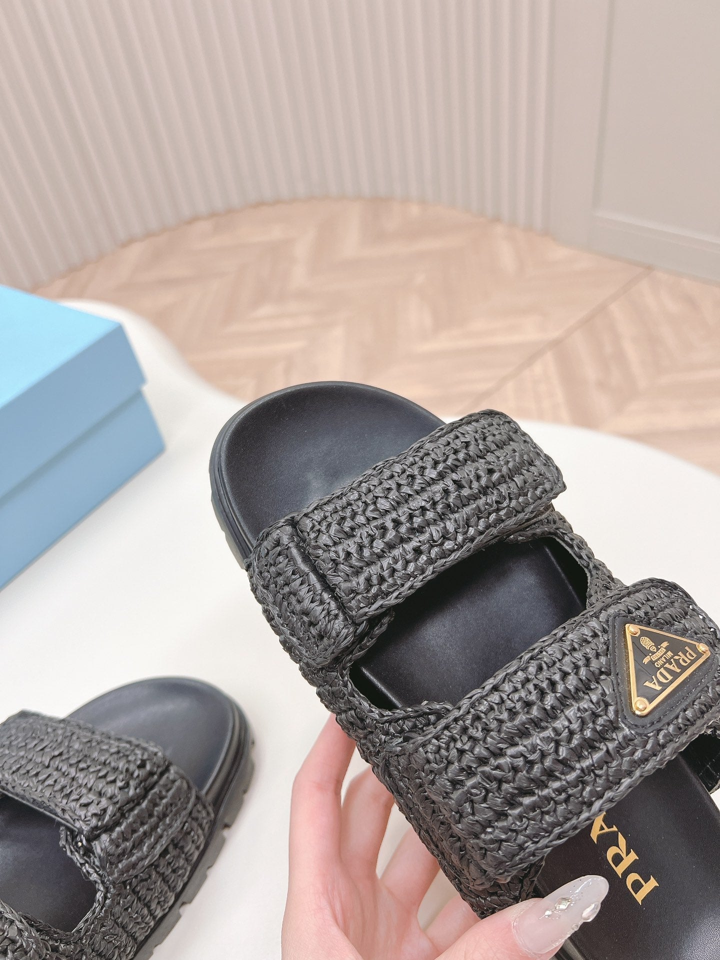 Prada 24 new woven slippers 1:1  VIP