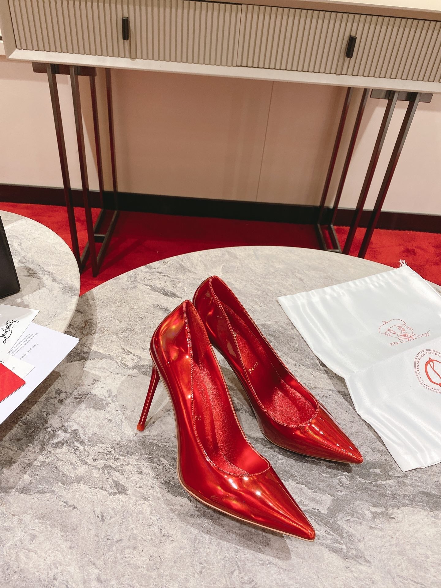 CL* 24 new electric purple shiny high heels 1:1 VIP