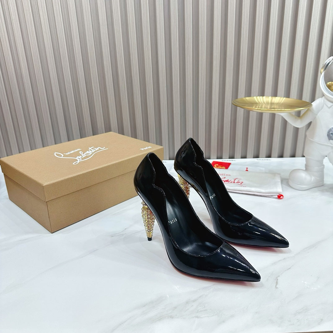 CHRIS* LOUB* 24SS multicolored crystal heels 1:1 VIP