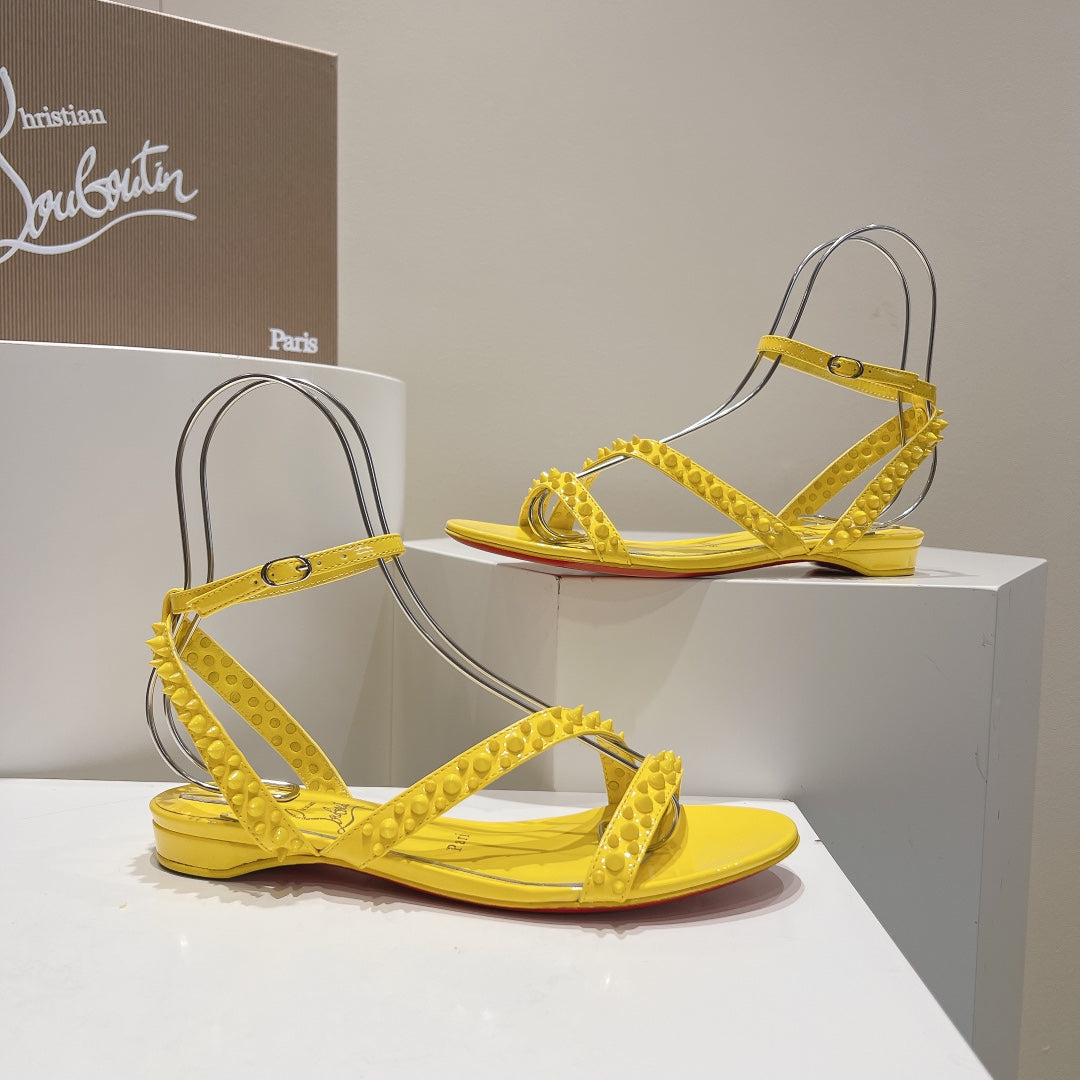 CHRIS* LOUB* 24SS rivet flat sandals 1:1 VIP