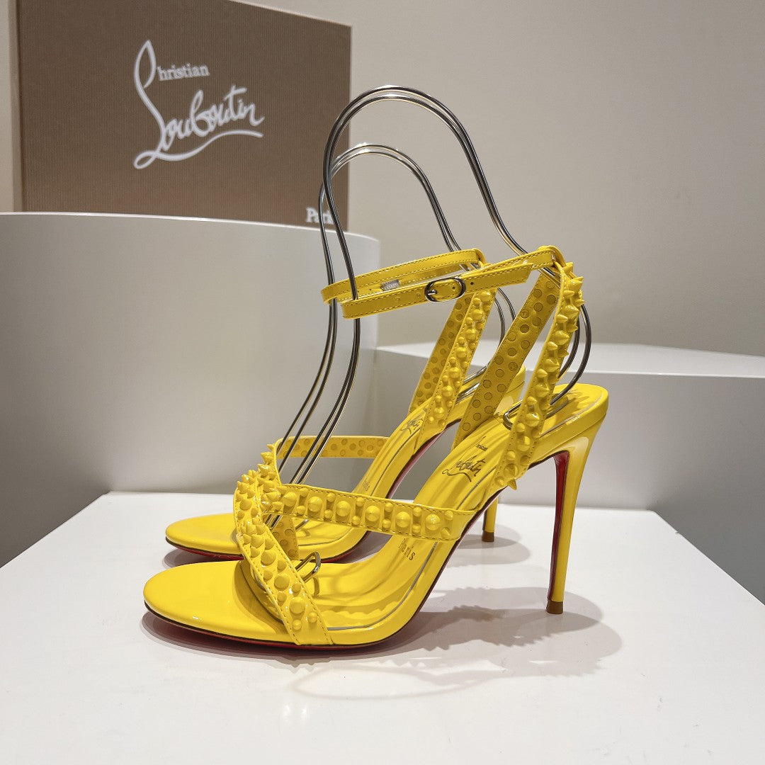 CHRIS* LOUB* 24SS rivet high-heeled sandals 1:1 VIP