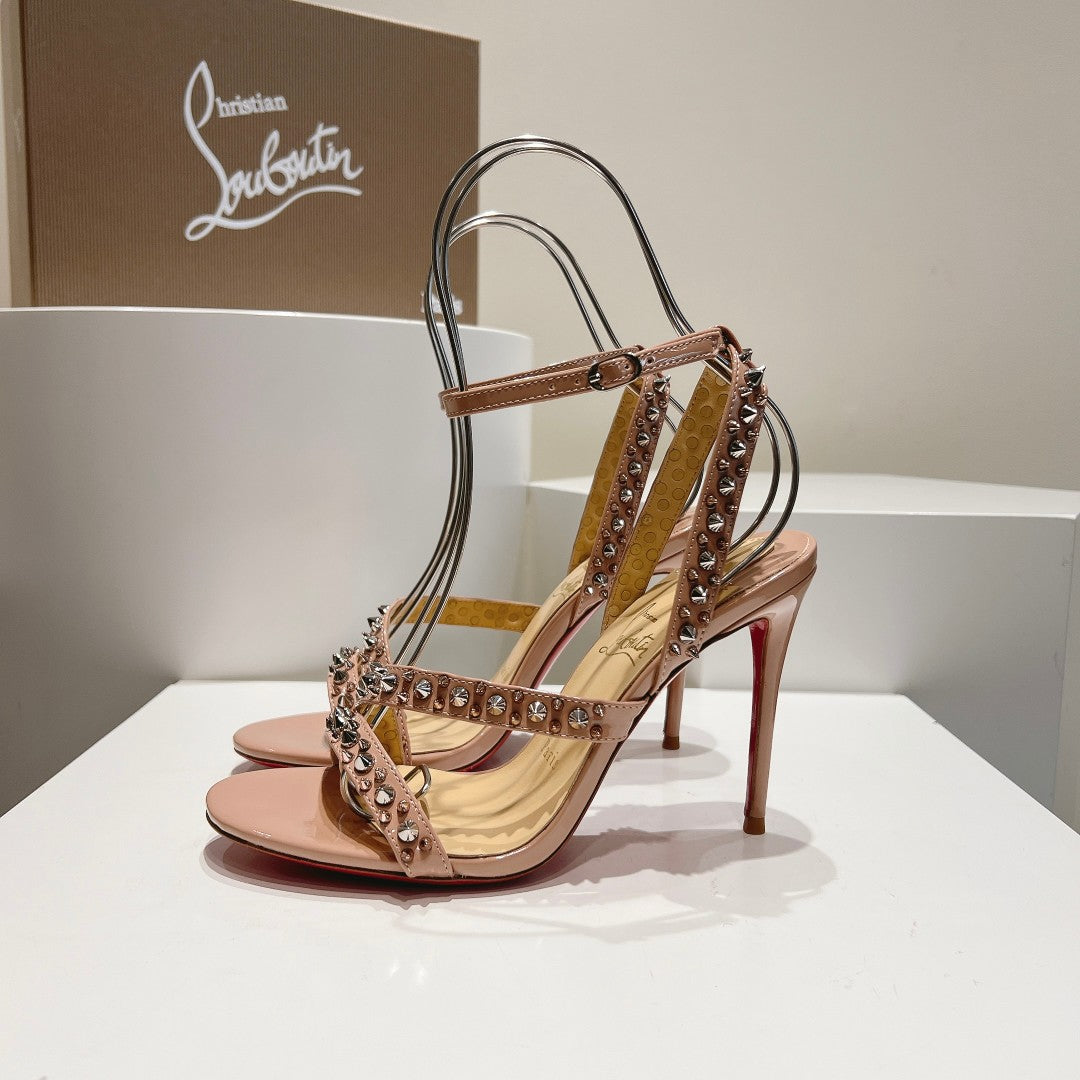 CHRIS* LOUB* 24SS rivet high-heeled sandals 1:1 VIP