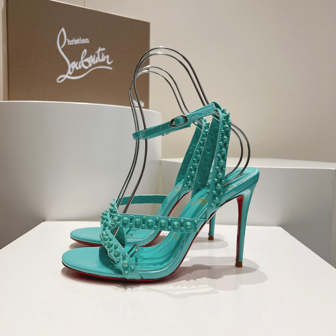 CHRIS* LOUB* 24SS rivet high-heeled sandals 1:1 VIP