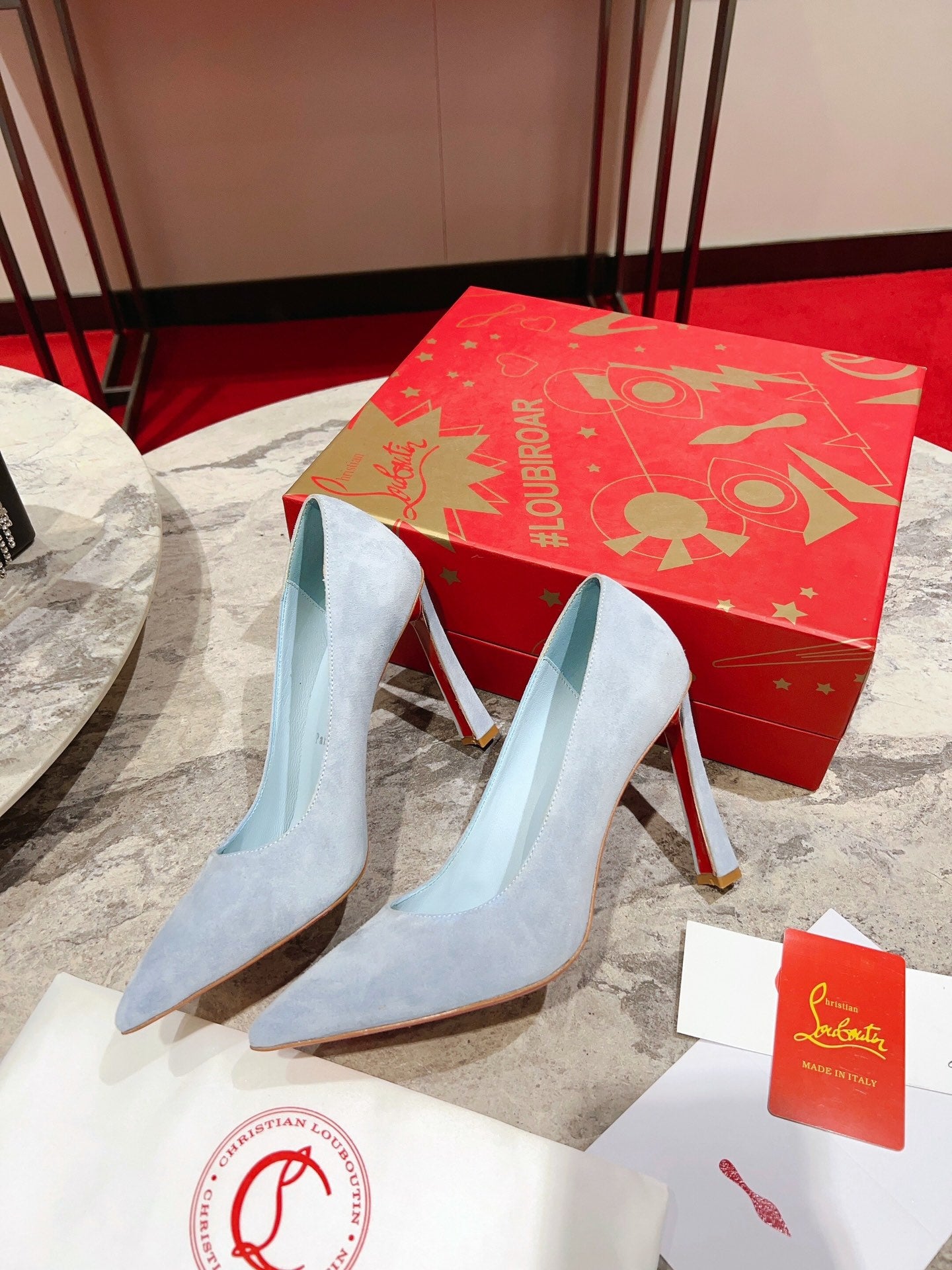 CHRIS* LOUB* 24SS Banana Heel High Heels 1:1 VIP