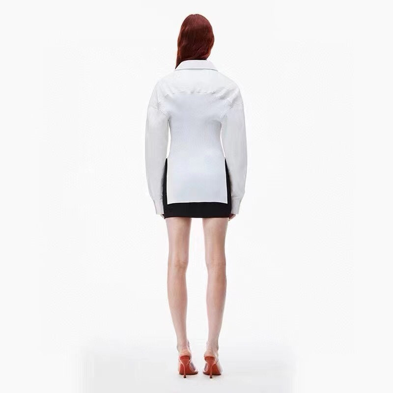 AW Simple Embroidery Slim Fit Long Sleeve Shirt