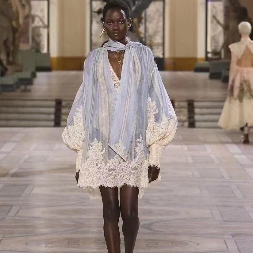 ZIM* New Heavy Lace Splicing Dress