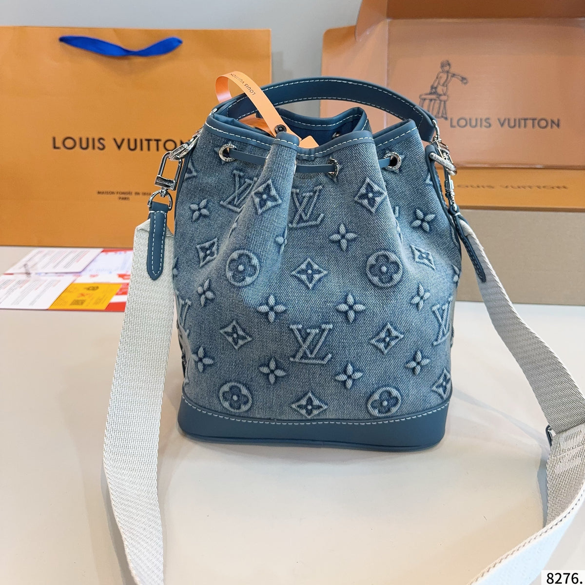 LOU* 25SS denim French bucket bag