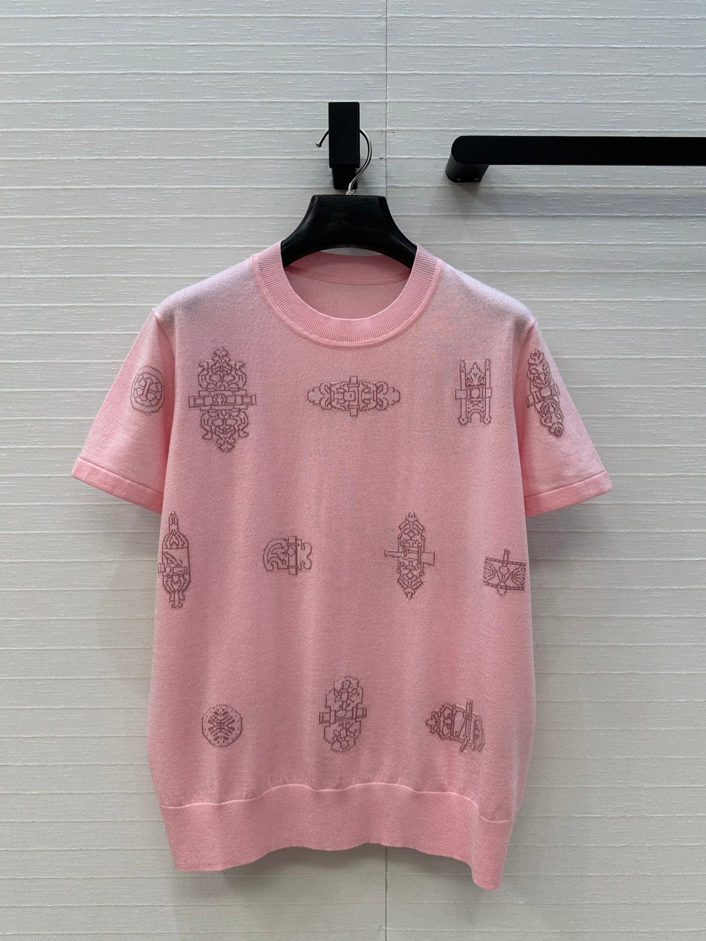 Hermès 26 Jacquard Short-Sleeved Knit Shirt