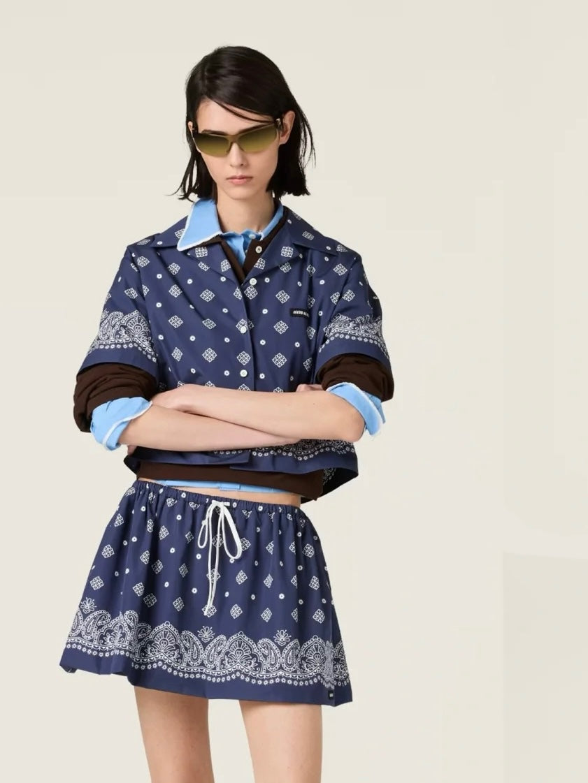 MIUMIU Resort Short-Sleeved Shirt and Shorts (On Sale)