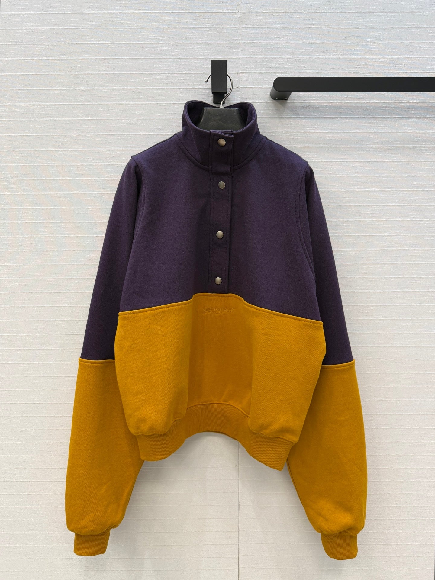 YSL 26 Color-block Turtleneck Sweatshirt