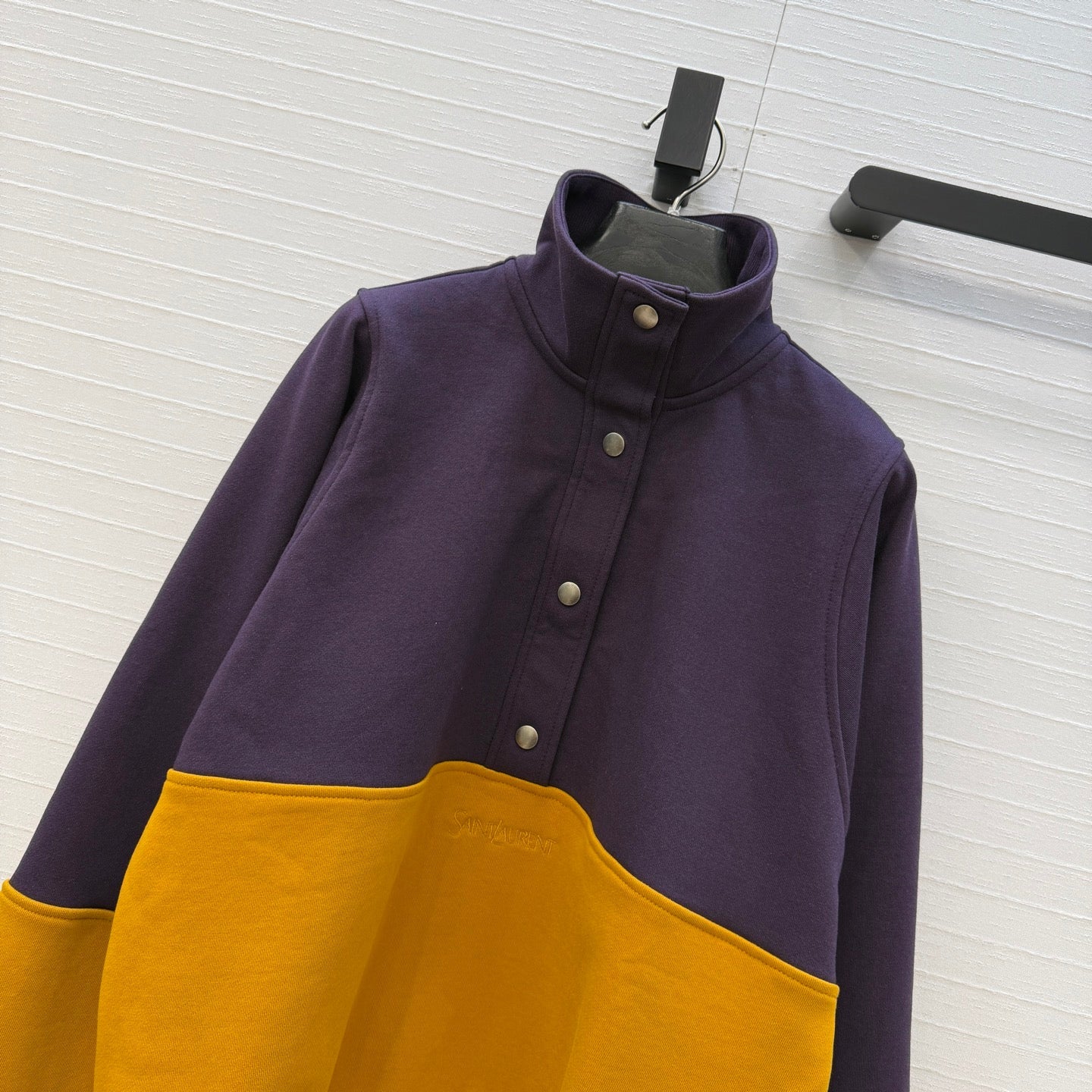 YSL 26 Color-block Turtleneck Sweatshirt