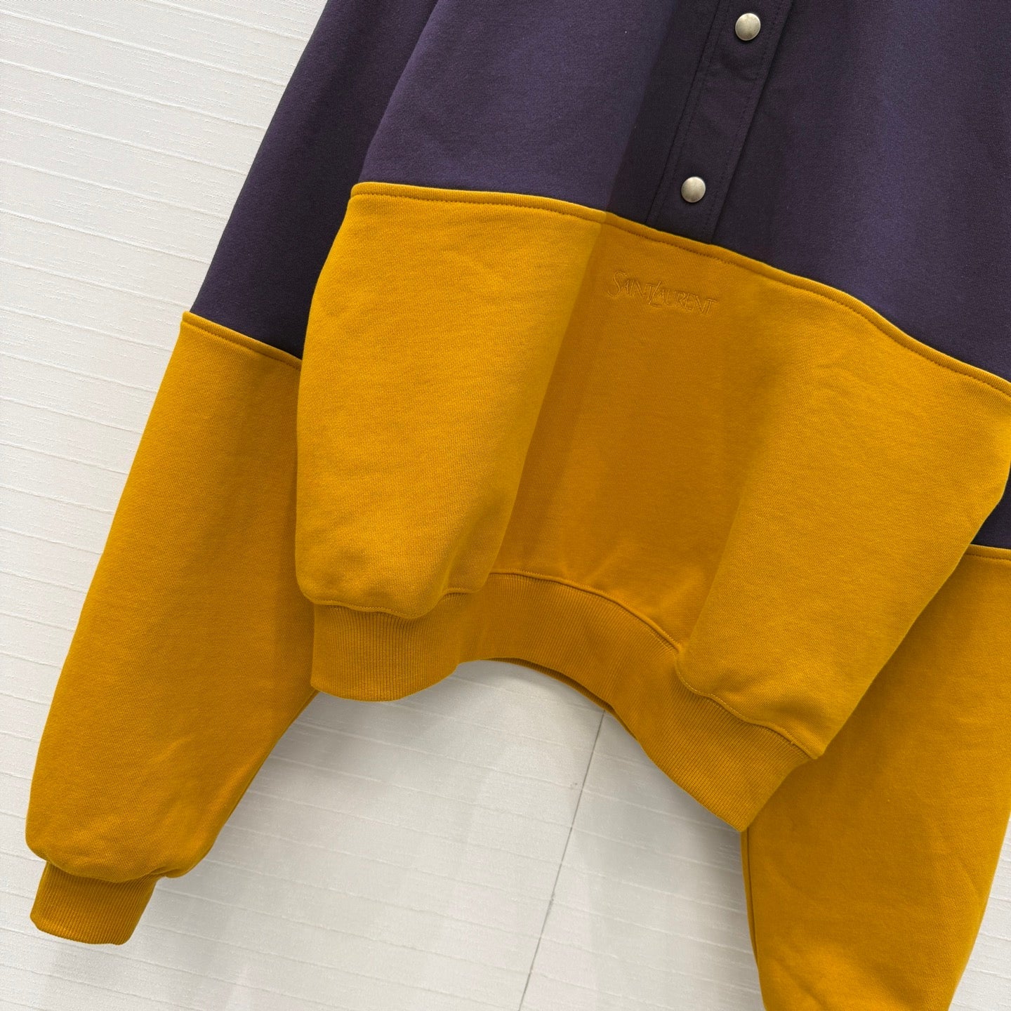 YSL 26 Color-block Turtleneck Sweatshirt