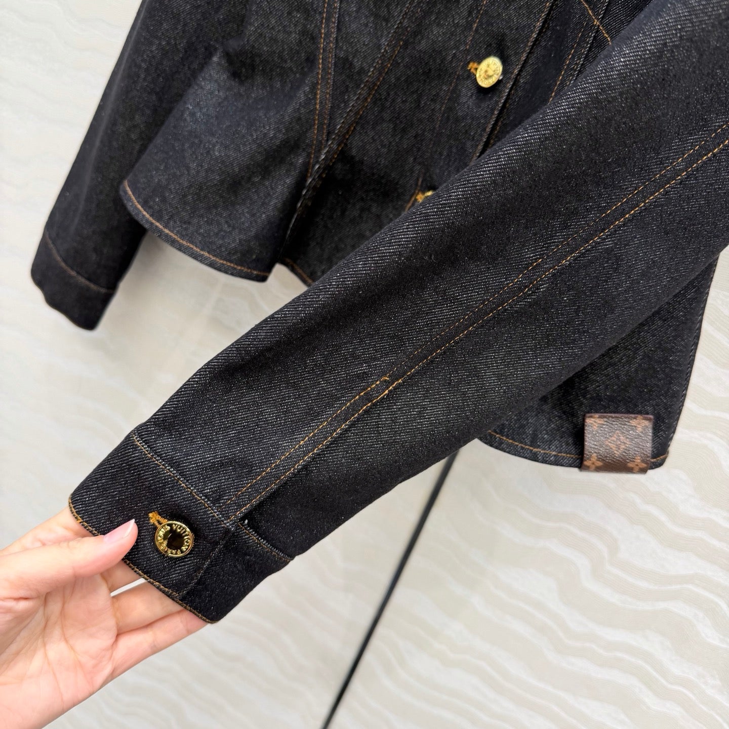 LV 26SS Denim Jacket/High-Waisted Straight-Leg Pants