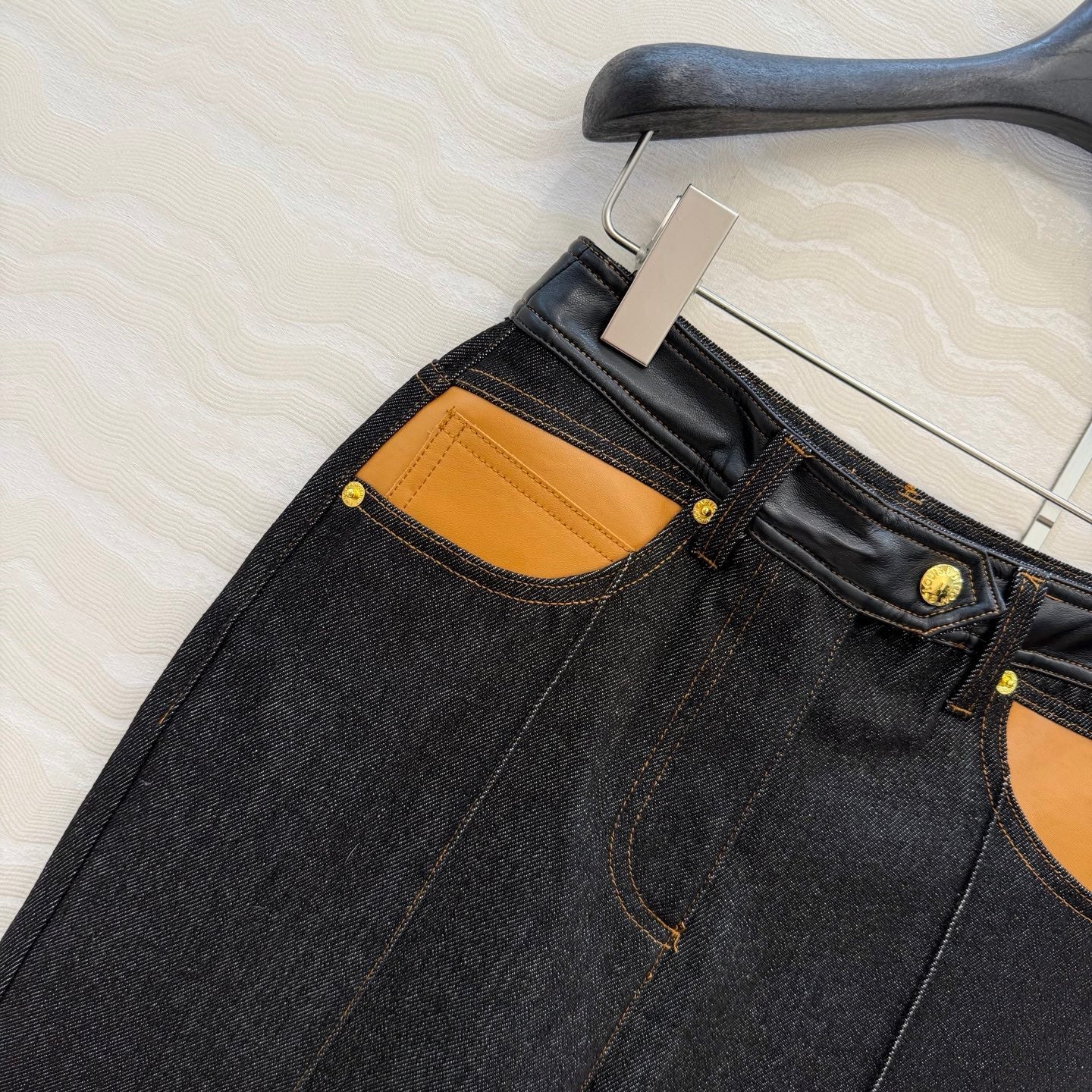 LV 26SS Denim Jacket/High-Waisted Straight-Leg Pants