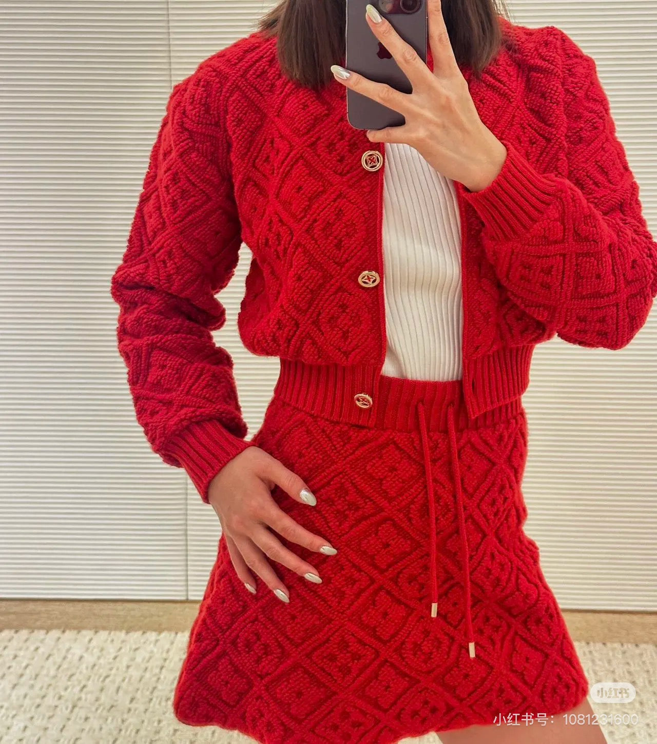 LV 26SS Jacquard Cashmere Jacket/Skirt