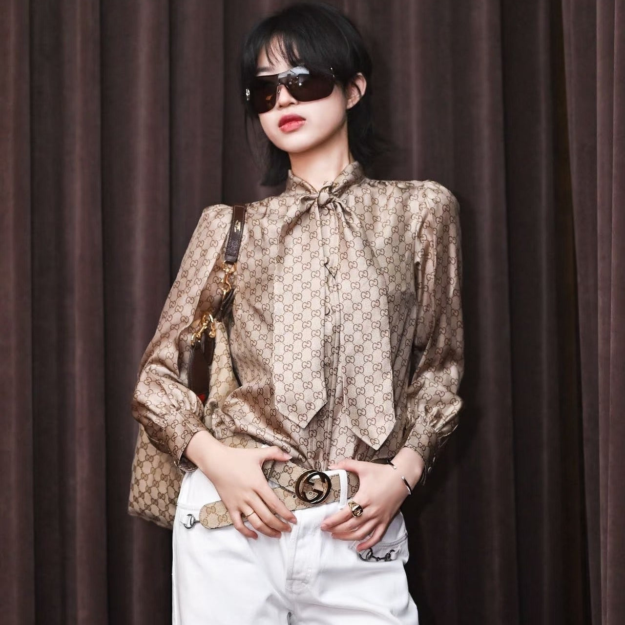 Gucci 26SS Monogram Silk Shirt