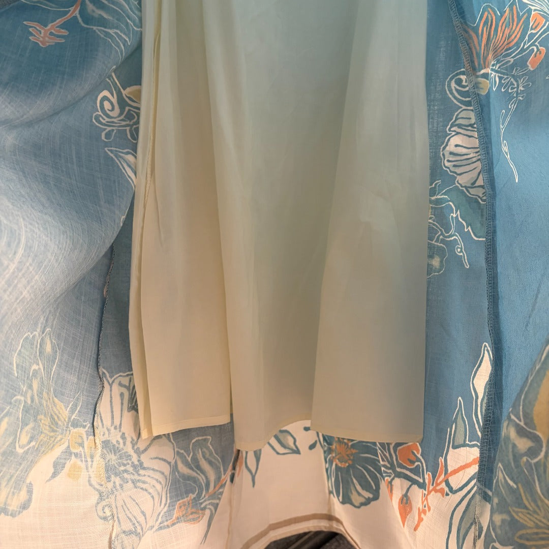 2026SS Printed Crew-Neck Waist-Cinching Dress