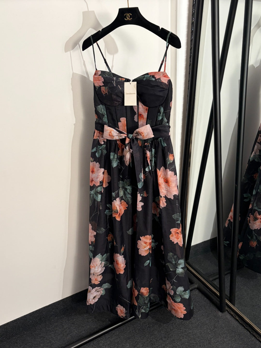 2026SS Floral Print, Tie-Waist, Strapless Cami Dress