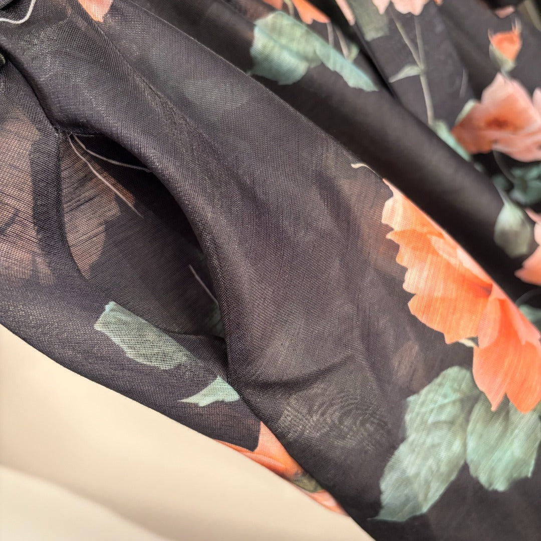 2026SS Floral Print, Tie-Waist, Strapless Cami Dress