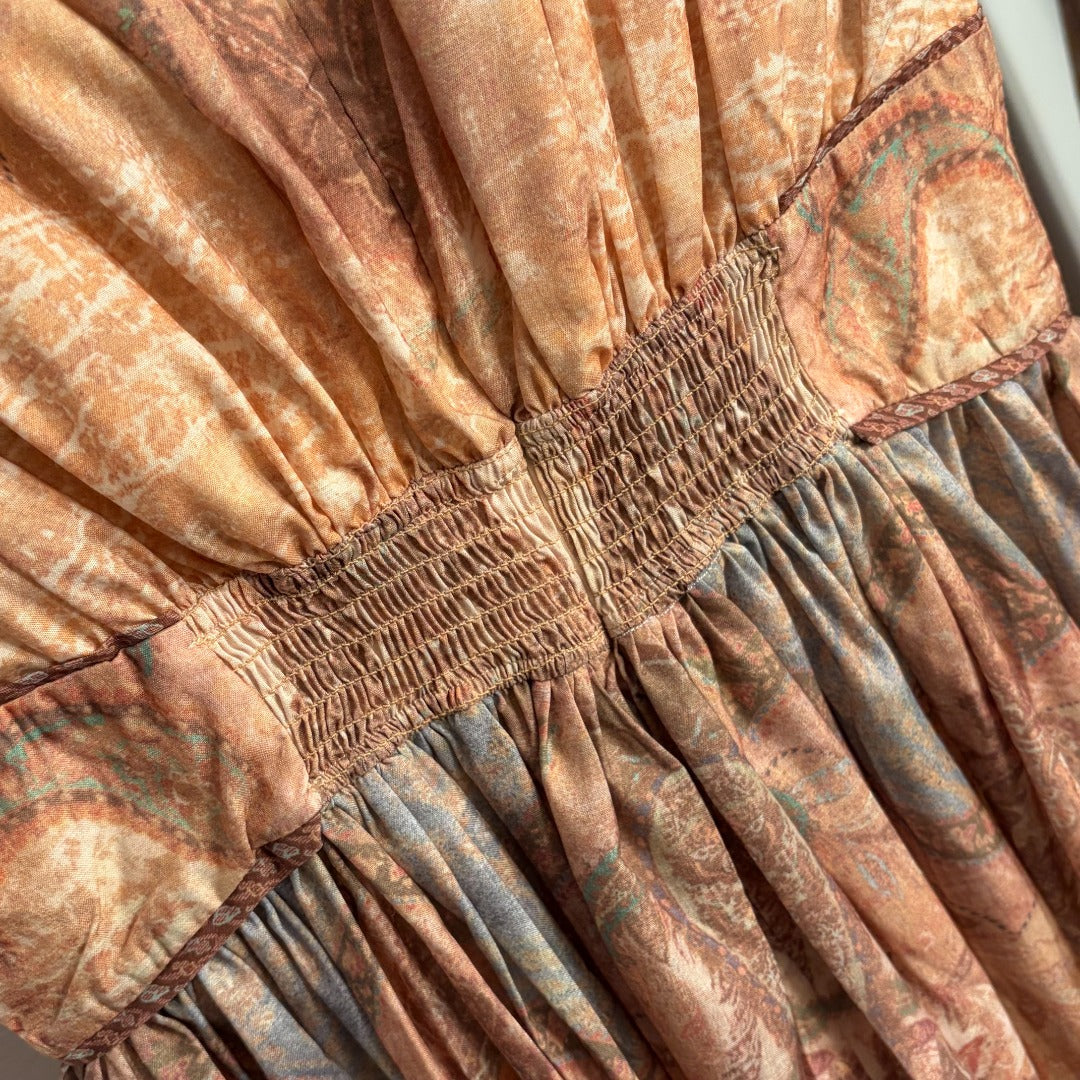 2026SS Vintage-Print, Waist-Cinching, Sleeveless Tank Dress