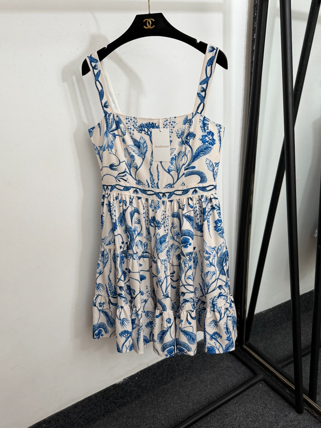 Vintage Floral-Print Hem Dress